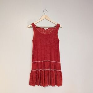 Anthropologie X Hem & Thread Scarlet Sheer Lace Tank